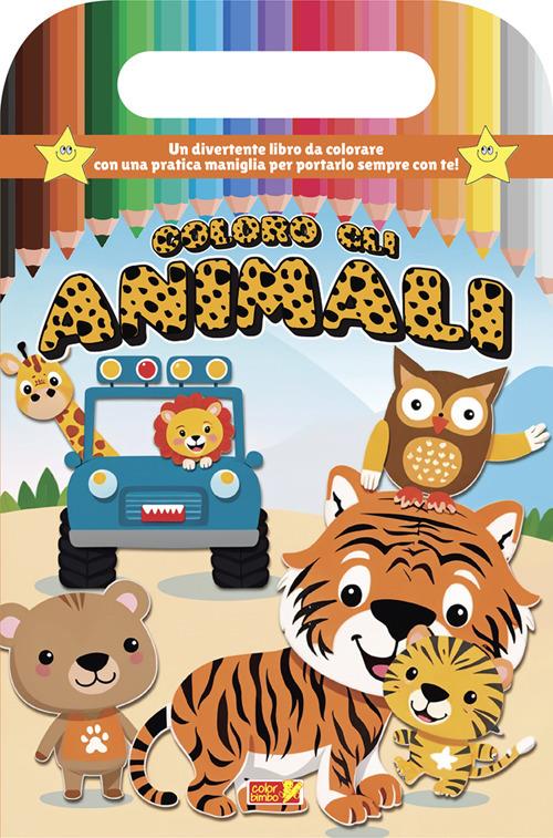 Coloro gli animali. Libro da colorare con maniglia. Ediz. illustrata - copertina