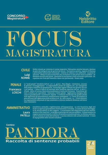 Focus magistratura. Concorso magistratura 2022: Civile, penale, amministrativo. Nuova ediz.. Vol. 2 - copertina