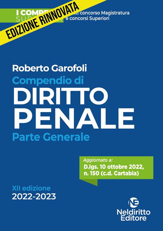 Compendio di diritto penale. Parte generale - Roberto Garofoli - copertina