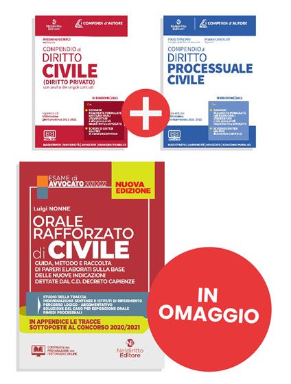 Compendio di diritto civile-Compendio di diritto processuale civile-Orale rafforzato di diritto civile. Nuova ediz. - Antonio Geraci - copertina