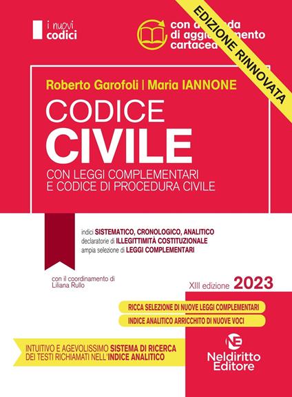 Codice civile con leggi complementari e codice di procedura civile - Roberto Garofoli - copertina