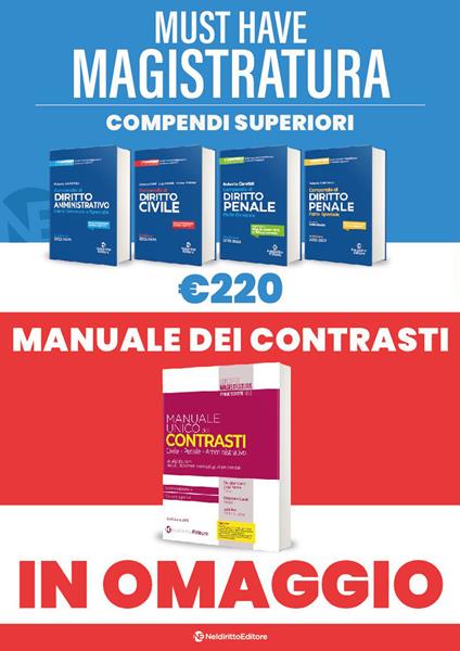 Must have magistratura: Kit 4 compendi superiori-Manuale unico dei contrastiì - copertina