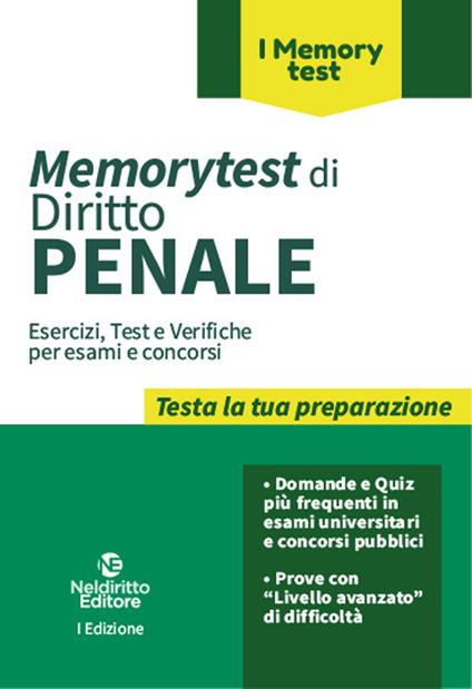 Memorytest di Diritto Penale - copertina