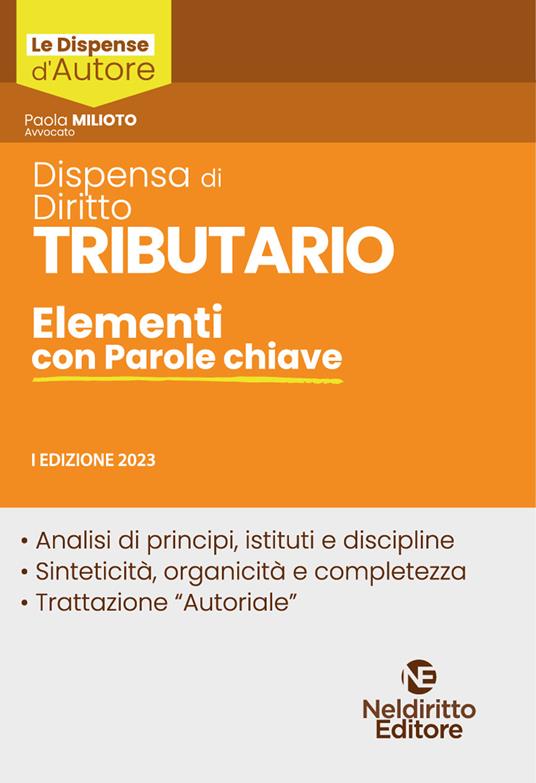 Dispensa di diritto tributario. Elementi con parole chiave - copertina