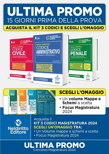 Kit codici normativi magistratura 2024: Codice normativo di Diritto Civile-Codice Normativo di Diritto Penale-Codice Normativo di Diritto Amministrativo - copertina