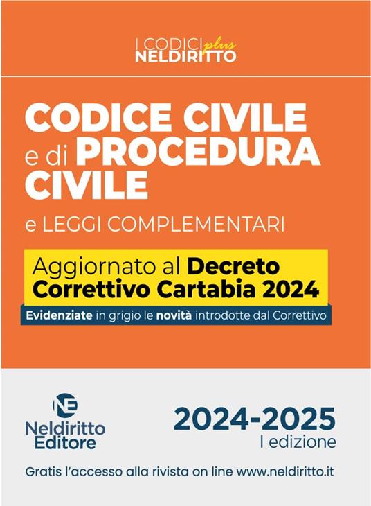Codice civile e procedura civile plus aggiornato al Decreto Correttivo Cartabia D.Lgs. 31 ottobre 2024, n. 164 - S. Pianacastelli - copertina