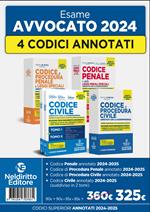 Kit 4 Codici annotati con la giurisprudenza per l'esame di avvocato 2024-2025. Nuova ediz.