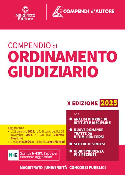 Compendio di ordinamento giudiziario 2025 - Simone Petralia - copertina