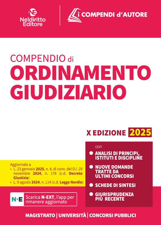 Compendio di ordinamento giudiziario 2025 - Simone Petralia - copertina