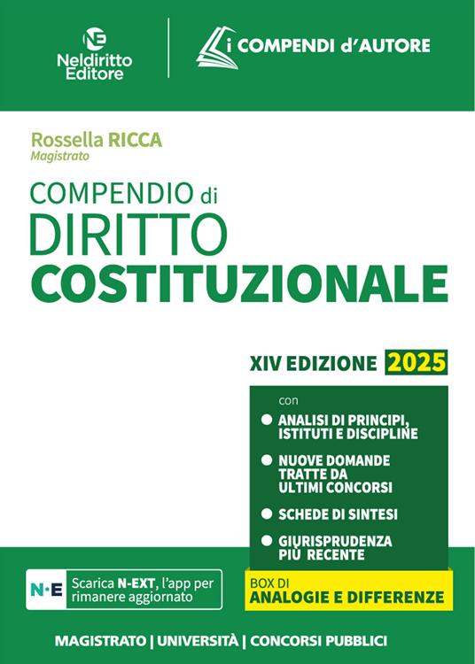 Compendio di diritto costituzionale - Rossella Ricca - copertina