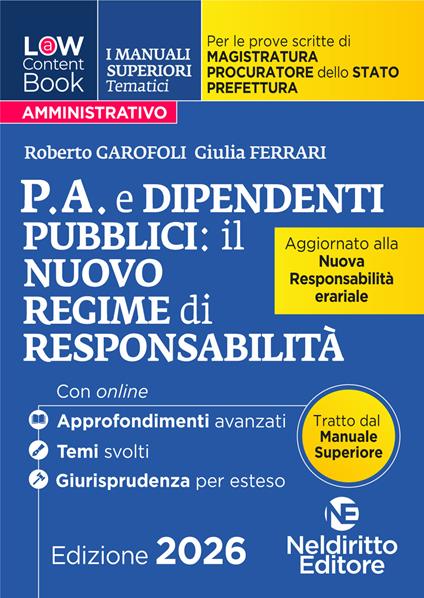 L(a)w content book. I manuali superiori tematici. P.A. e dipendenti 2026 per il Concorso di Magistratura e per i concorsi superiori di Procuratore dello stato, Prefetto e Commissario di Polizia. Con espansione online - copertina