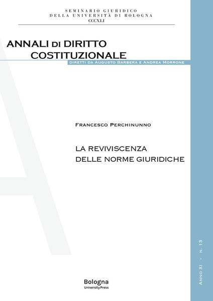 La reviviscenza delle norme giuridiche - Francesco Perchinunno - copertina