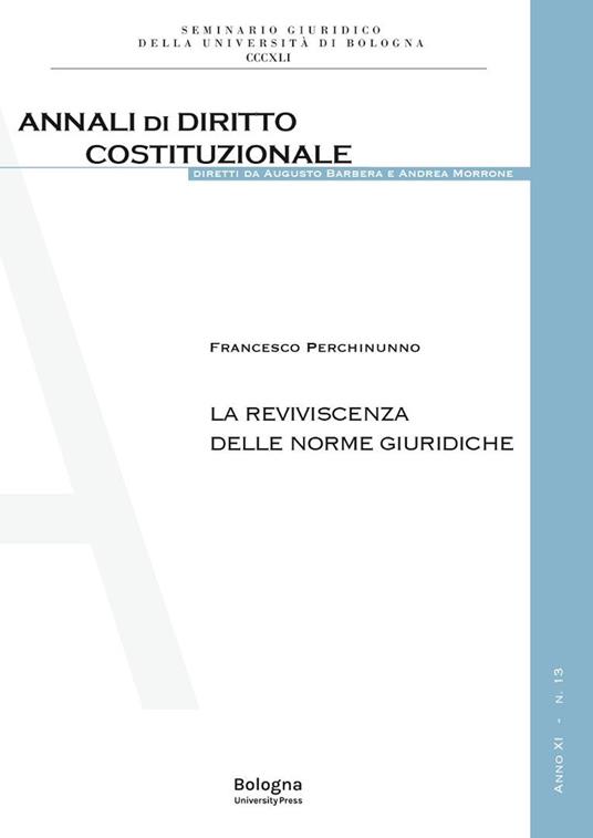 La reviviscenza delle norme giuridiche - Francesco Perchinunno - copertina