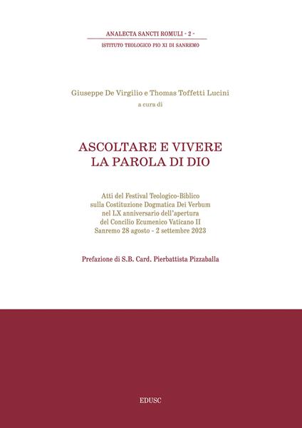 Ascoltare e vivere la parola di Dio - copertina