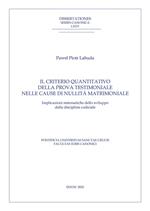 Il criterio quantitativo della prova testimoniale nelle cause di nullità matrimoniale. Implicazioni sistematiche dello sviluppo della disciplina codiciale