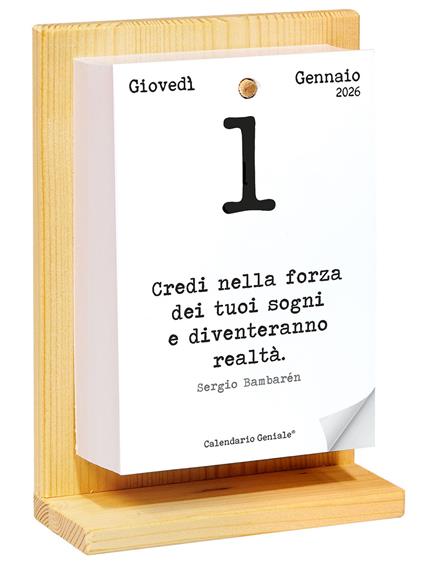 Calendario Geniale 2026 con supporto 17 x 6 x 12 cm