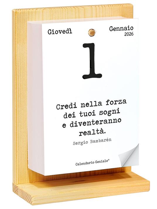 Calendario Geniale 2026 con supporto 17 x 6 x 12 cm