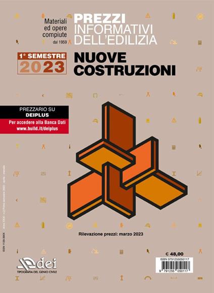 Prezzi informativi dell'edilizia. Nuove costruzioni. 1º semestre 2023. Materiali ed opere compiute. Rilevazione prezzi Febbraio 2023 - copertina