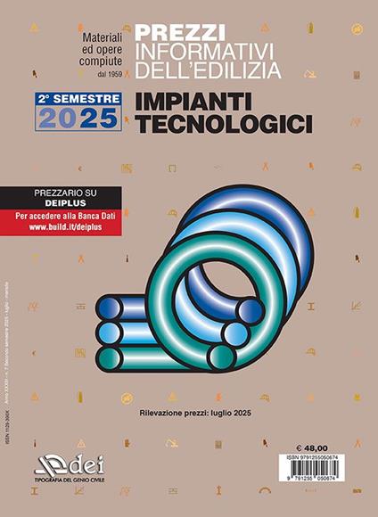 Prezzi informativi dell'edilizia. Impianti tecnologici. 2° semestre 2025. Materiali e opere compiute. Rilevazione prezzi Luglio 2025 - copertina