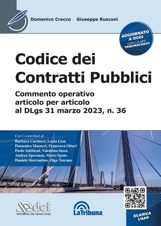 Codice dei contratti pubblici - Commento operativo articolo per articolo al DLgs 31 marzo 2023, n. 36 - Domenico Crocco,Giuseppe Rusconi - copertina