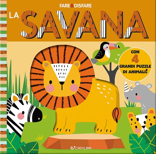 La savana. Ediz. a colori. Con 4 grandi puzzle di animali - copertina