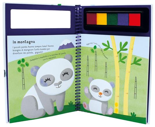 Amici animali. Disegna e colora con le dita. Dita colorate. Ediz. a colori. Ediz. a spirale. Con 5 inchiostri colorati per dita - 2