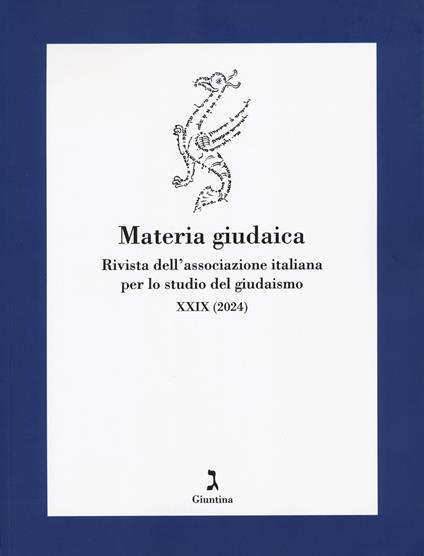Materia giudaica. Rivista dell'Associazione italiana per lo studio del giudaismo (2024). Vol. 29 - copertina