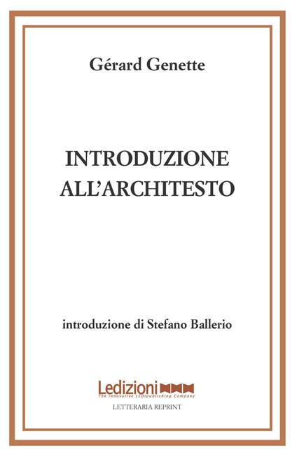 Introduzione all'architesto - Gérard Genette - copertina