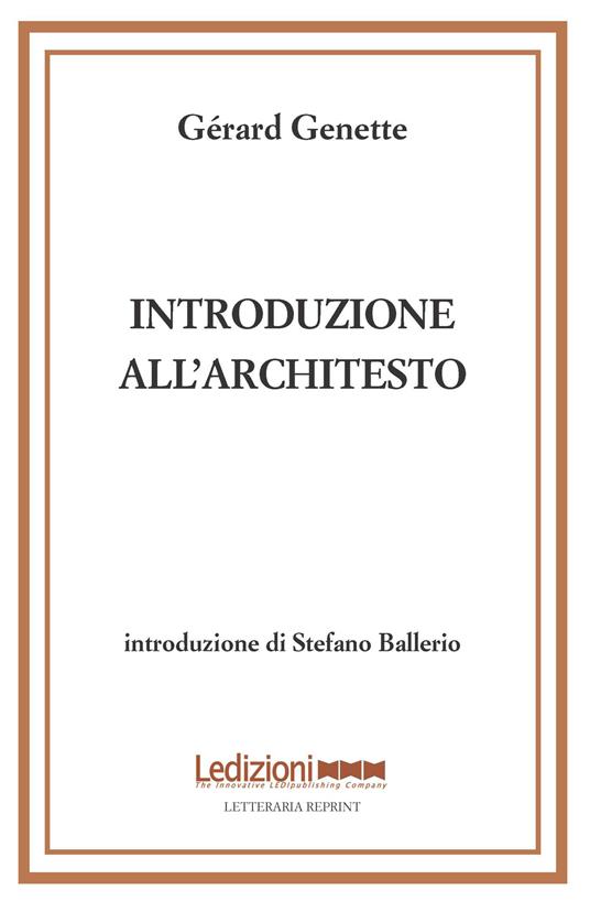 Introduzione all'architesto - Gérard Genette - copertina