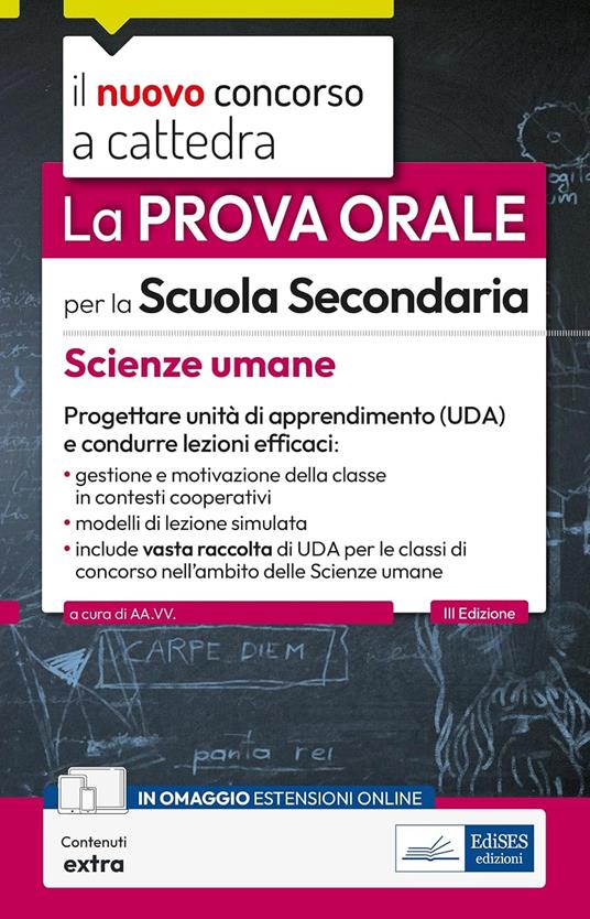 La prova orale per la scuola secondaria. Scienze umane. Progettare unità di apprendimento UDA e condurre lezioni efficaci. Con contenuti extra - copertina