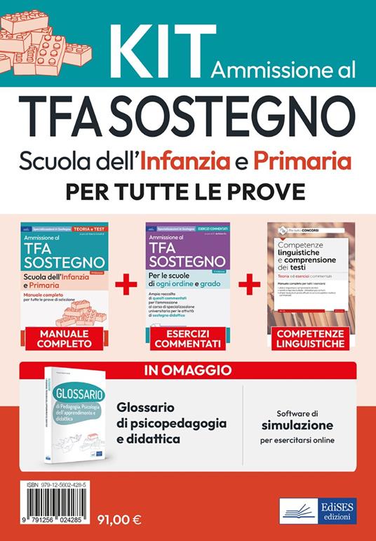 Kit di base: Ammissione al TFA sostegno scuola infanzia e primaria. Con software di simulazione - copertina