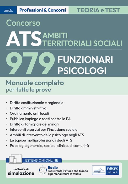 Concorso ATS Ambiti Territoriali Sociali. 979 funzionari psicologi. Manuale completo per tutte le prove. Con espansione online. Con software di simulazione e assistente virtuale - copertina