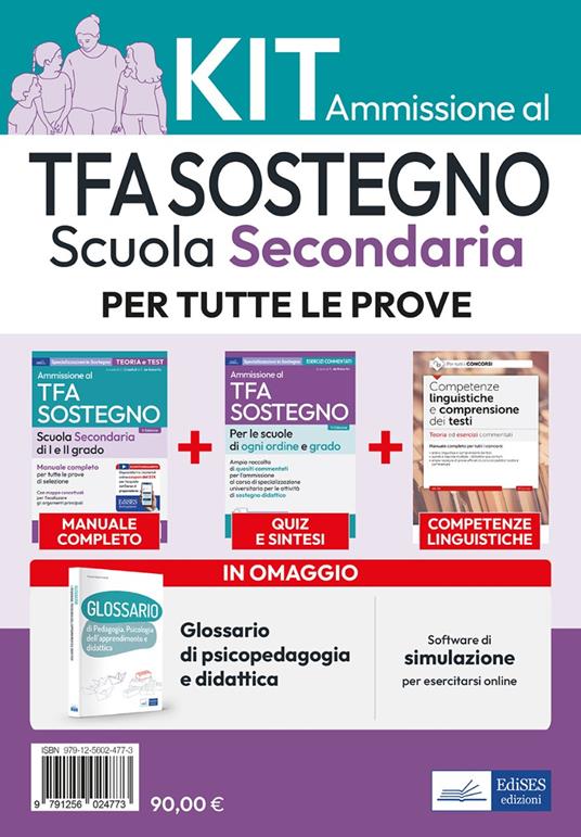 Kit ammissione TFA sostegno scuola secondaria. Con software di simulazione - copertina