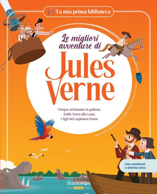 Le migliori avventure di Jules Verne: Cinque settimane in pallone-Dalla terra alla luna-I figli del capitano Grant. Ediz. illustrata. Vol. 2 - Giuditta Campello,Sara Marconi,Simone Frasca - ebook