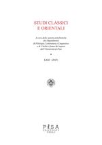 Studi classici orientali (2025). Vol. 71