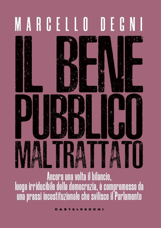 Il bene pubblico maltrattato. Ancora una volta il bilancio, luogo irriducibile della democrazia, è compromesso da una prassi incostituzionale che svilisce il Parlamento - Marcello Degni - copertina