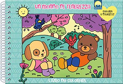 Un mondo di tenerezza. Libro da colorare. Ediz. a spirale - copertina