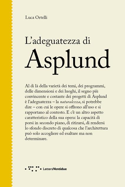 L'adeguatezza di Asplund - Luca Ortelli - copertina
