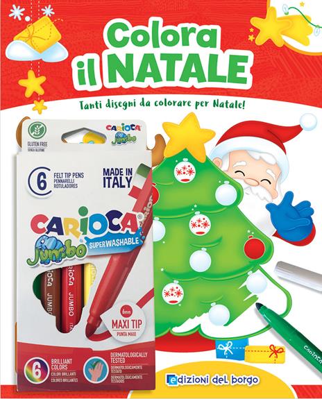 Colora il Natale. Tanti disegni da colorare per Natale! Ediz. a colori. Con 6 pennarelli - Ilaria Ambrosini - copertina