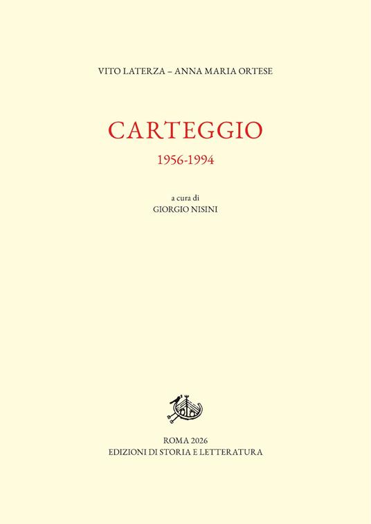 Carteggio 1956–1994 - Vito Laterza,Anna Maria Ortese - copertina