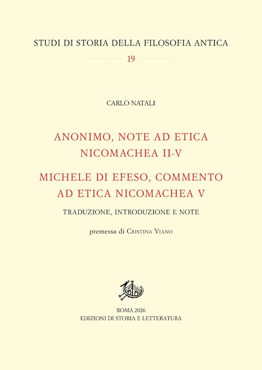 Anonimo, Note ad Etica Nicomachea II-V-Michele di Efeso, Commento ad Etica Nicomachea V - Carlo Natali - copertina