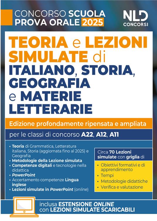 Concorso scuola 2025. Lezioni simulate di italiano, storia e geografia e materie letterarie 2025 per la prova orale del concorso. Con - espansione online - copertina