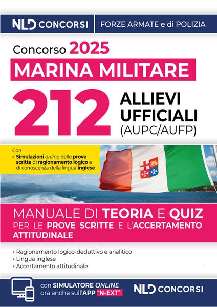 Concorso 212 allievi ufficiali Marina Militare. Con espansione online - copertina