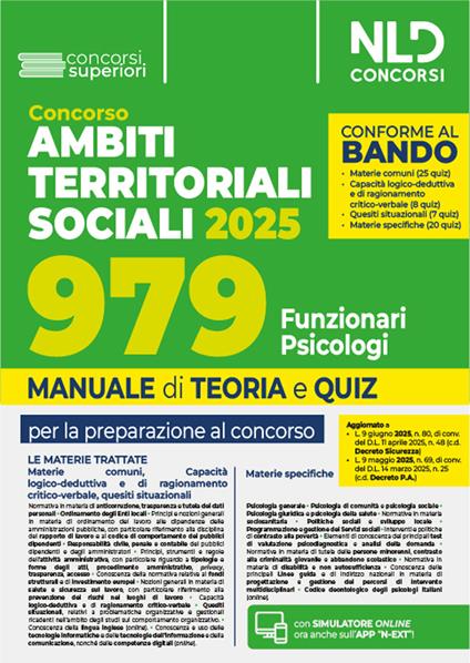 Concorso ATS (Ambiti Territoriali Sociali) per 979 funzionari psicologi (Cod. C.). Manuale con teoria e quiz conforme al bando. Con espansione online - copertina