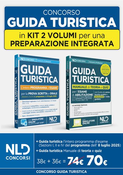 Kit Guida turistica per l'esame di abilitazione. Manuale guida turistica di teoria e quiz + Guida turistica l'intero programma d'esame per la prova scritta e orale - copertina