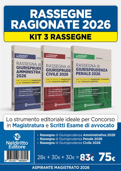Kit 3 rassegne di Civile, Penale e Amministrativo 2026 per il concorso in Magistratura e i concorsi superiori - A. Ripepi - copertina