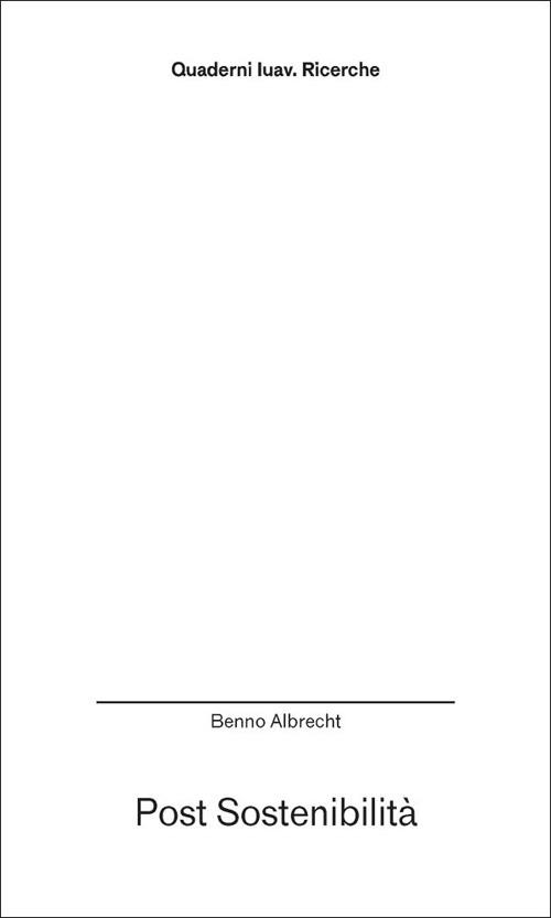 Post sostenibilità - Benno Albrecht - copertina