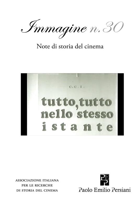 Immagine. Note di storia del cinema. Vol. 30 - copertina
