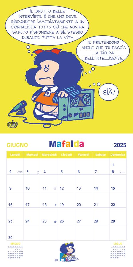 Mafalda. Calendario da parete 2025 - Quino - 2