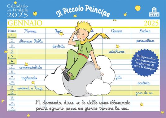 Il Piccolo Principe. Calendario della famiglia 2025 - Antoine de Saint-Exupéry - copertina